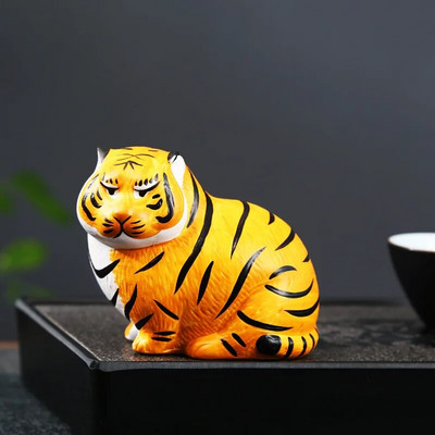 Kungfu Tea Pet Színváltoztató kínai A tigris éve Tea Pet Kézzel készített díszek Teatálca Kisállat-kiegészítők tea szerelmeseinek