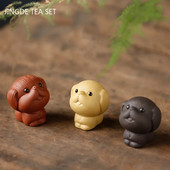 1 ΤΕΜ Mini Fingertips Purple Clay Tea Pet Χειροποίητα χαριτωμένα στολίδια με άγαλμα ζώων Boutique Crafts Σετ τσαγιού Αξεσουάρ διακόσμησης