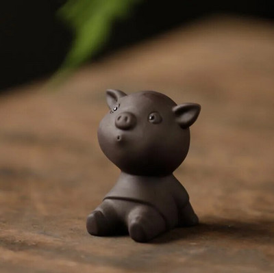 1 ΤΕΜ Mini Fingertips Purple Clay Tea Pet Χειροποίητα χαριτωμένα στολίδια με άγαλμα ζώων Boutique Crafts Σετ τσαγιού Αξεσουάρ διακόσμησης