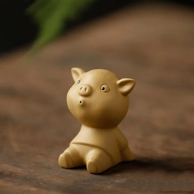 1 ΤΕΜ Mini Fingertips Purple Clay Tea Pet Χειροποίητα χαριτωμένα στολίδια με άγαλμα ζώων Boutique Crafts Σετ τσαγιού Αξεσουάρ διακόσμησης