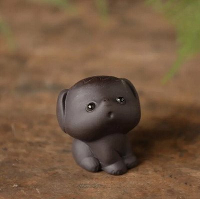 1 ΤΕΜ Mini Fingertips Purple Clay Tea Pet Χειροποίητα χαριτωμένα στολίδια με άγαλμα ζώων Boutique Crafts Σετ τσαγιού Αξεσουάρ διακόσμησης