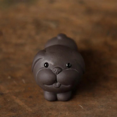 1 ΤΕΜ Mini Fingertips Purple Clay Tea Pet Χειροποίητα χαριτωμένα στολίδια με άγαλμα ζώων Boutique Crafts Σετ τσαγιού Αξεσουάρ διακόσμησης