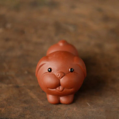 1 ΤΕΜ Mini Fingertips Purple Clay Tea Pet Χειροποίητα χαριτωμένα στολίδια με άγαλμα ζώων Boutique Crafts Σετ τσαγιού Αξεσουάρ διακόσμησης