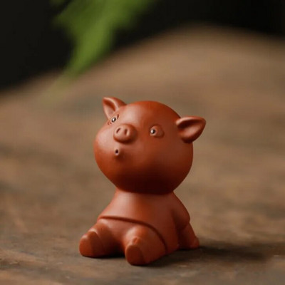 1 ΤΕΜ Mini Fingertips Purple Clay Tea Pet Χειροποίητα χαριτωμένα στολίδια με άγαλμα ζώων Boutique Crafts Σετ τσαγιού Αξεσουάρ διακόσμησης