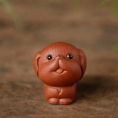 1 ΤΕΜ Mini Fingertips Purple Clay Tea Pet Χειροποίητα χαριτωμένα στολίδια με άγαλμα ζώων Boutique Crafts Σετ τσαγιού Αξεσουάρ διακόσμησης