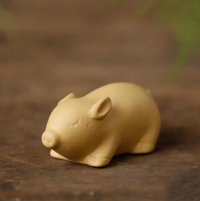 1 ΤΕΜ Mini Fingertips Purple Clay Tea Pet Χειροποίητα χαριτωμένα στολίδια με άγαλμα ζώων Boutique Crafts Σετ τσαγιού Αξεσουάρ διακόσμησης