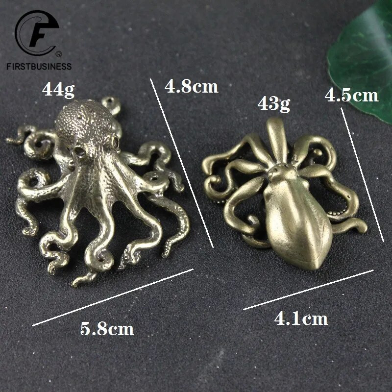 Maža aštuonkojų statula Retro žalvario arbatos naminių gyvūnėlių stalo papuošalai Laimingi namų papuošimai Priedai Antikvariniai arbatos rinkiniai Amatai Namų dekoravimas