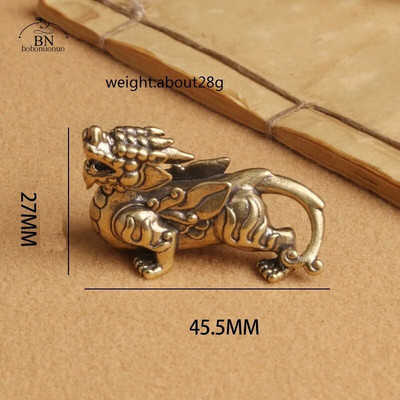 Žalvaris Mitinis žvėris PIXIU Miniatiūros Figūrėlės Retro varinis Gyvūnas Kirin Maža Statulėlė Stalinio stalo puošmena Priedai Ornamentas