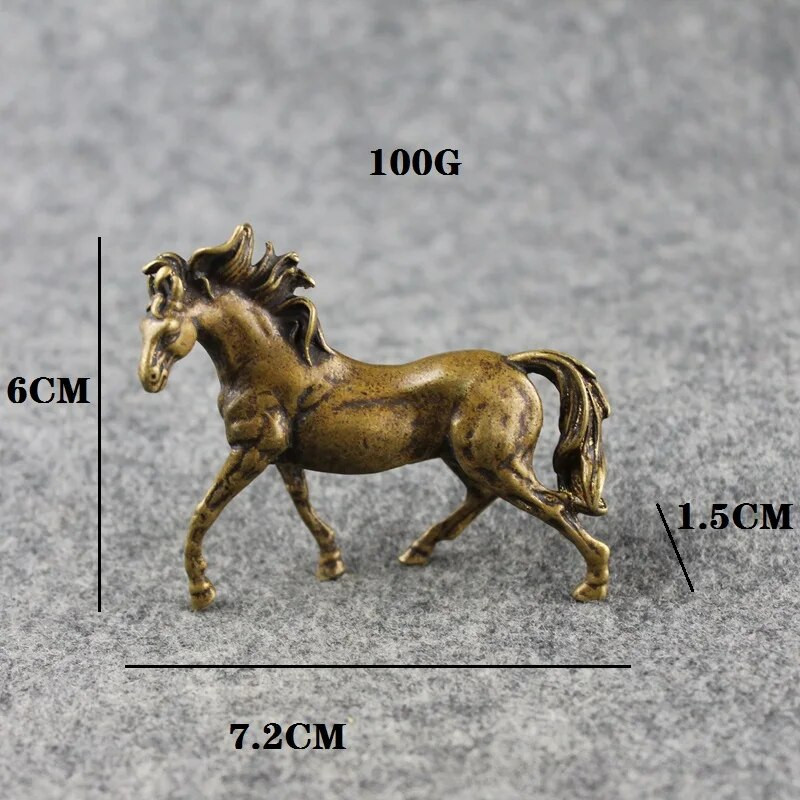 Senovinis varinis gyvūnas, zodiakas, karo arklys, figūrėlė, miniatiūrinė biuro darbalaukio dekoro puošmena namų dekoravimo priedai, žalvario amatai