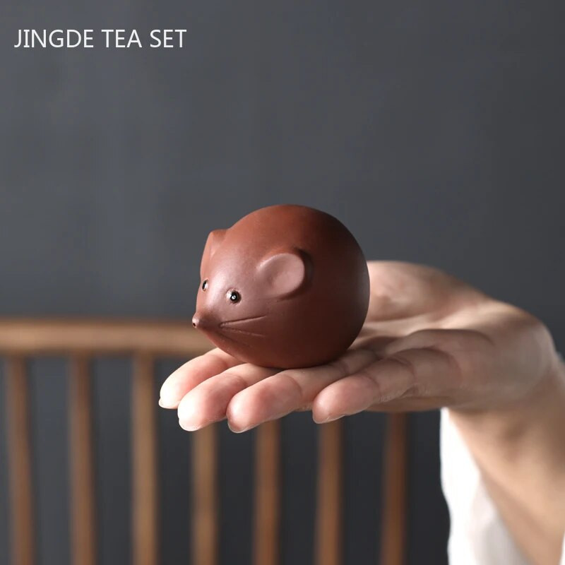 Kūrybiškumas Rankų darbo purpurinė molio arbata augintinė Miela pelė Statulėlė Papuošalai Gyvūnų Arbata Figūrėlės Amatai Namų arbatos stalo dekoravimas