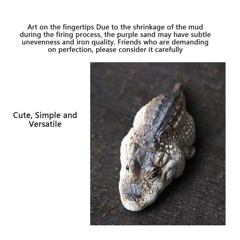 Arbata Pet Puikus meistriškumas Išskirtinis subtilus imituotas dekoratyvinis purpurinis molis rankų darbo krokodilo arbatos figūrėlė tiekiama namų apyvokos reikmėms