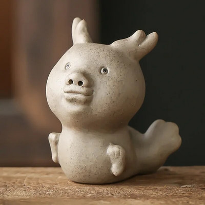 Amatų arbata 12 Zodiakas Namų figūrėlė Violetinė molio puošmena Pirštų galiukų apdaila Maži naminiai gyvūnėliai Kinijos butiko priedai