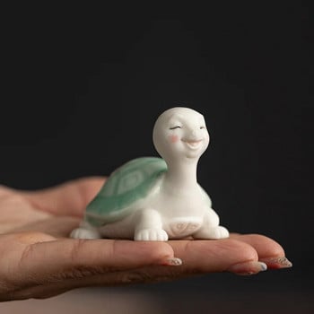 Κεραμικό Zen Μικρή χελώνα Διακοσμητικά κατοικίδιων τσαγιού Χαριτωμένα κινούμενα σχέδια Χελώνα μακροζωίας Αξεσουάρ για παιχνίδι τσαγιού Τραπέζι τσαγιού Μικρά διακοσμητικά