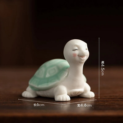 Κεραμικό Zen Μικρή χελώνα Διακοσμητικά κατοικίδιων τσαγιού Χαριτωμένα κινούμενα σχέδια Χελώνα μακροζωίας Αξεσουάρ για παιχνίδι τσαγιού Τραπέζι τσαγιού Μικρά διακοσμητικά