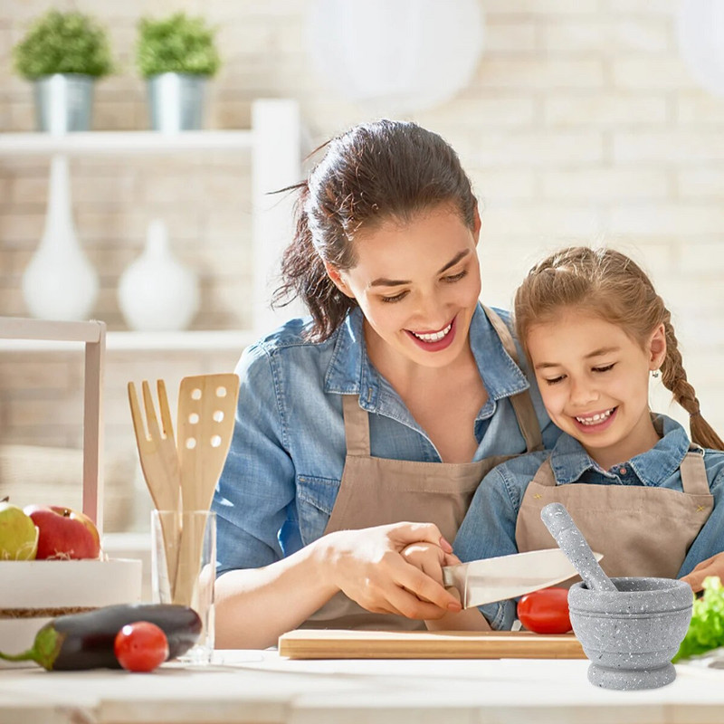 Σκόρδο Pugging Pot Ξύλινο Χρώμα Χειροκίνητο Τρίψιμο Στίλβωση Βάθρο Μπολ Κουζίνα Οικιακό γουδί και γουδοχέρι Σετ Σκόρδο κιμά