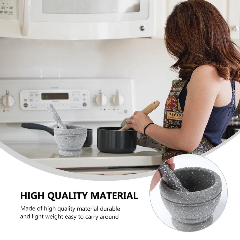 Σκόρδο Pugging Pot Ξύλινο Χρώμα Χειροκίνητο Τρίψιμο Στίλβωση Βάθρο Μπολ Κουζίνα Οικιακό γουδί και γουδοχέρι Σετ Σκόρδο κιμά