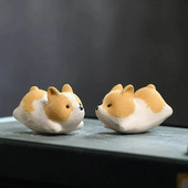 Arbatos aksesuarai Namų dekoravimas Purple Clay Pet Corky Small Feiji Puppy Hand-Raised Play