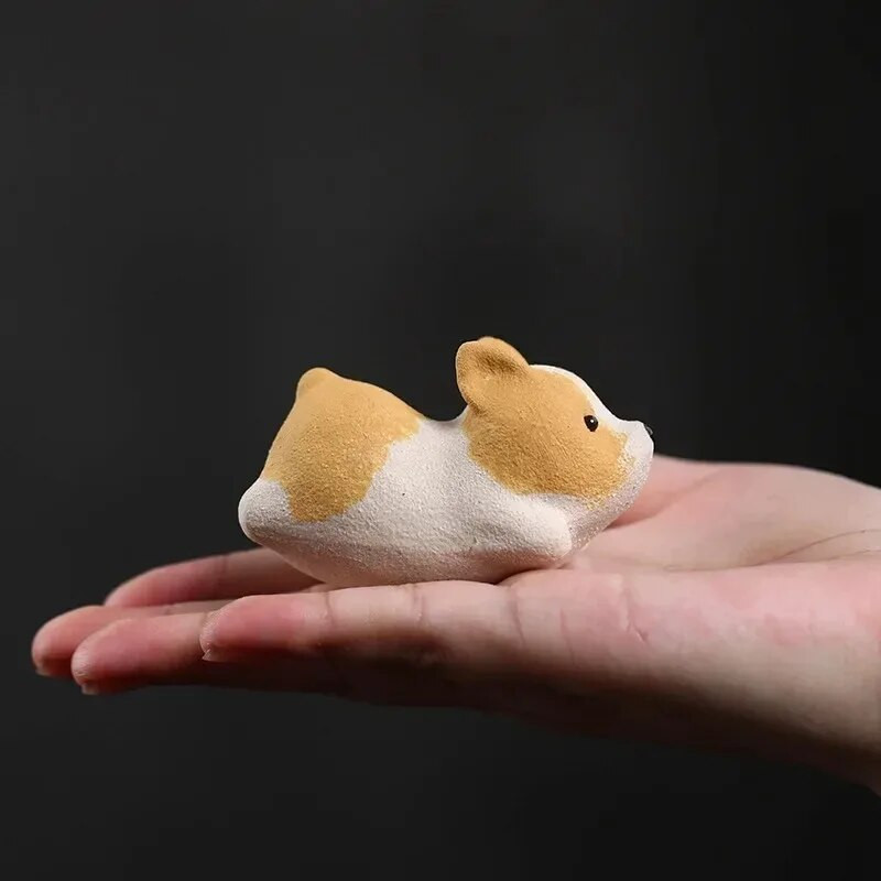 Arbatos aksesuarai Namų dekoravimas Purple Clay Pet Corky Small Feiji Puppy Hand-Raised Play