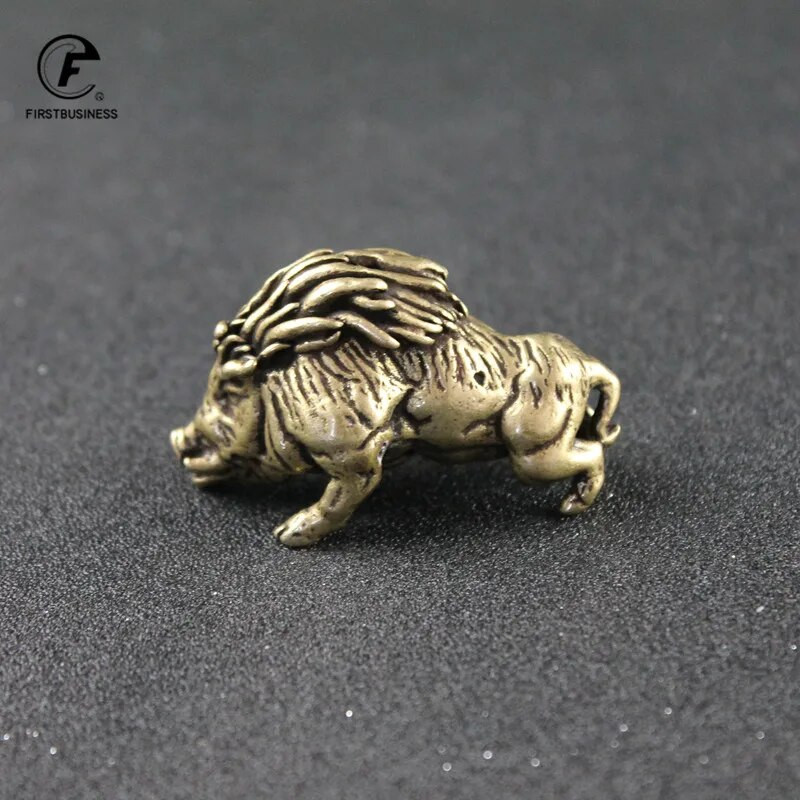 Vintažinės varinės mažos šerno figūrėlės Retro žalvario gyvulių amatai Papuošalai Arbata Naminių gyvūnėlių stalo dekoravimas Namų dekoro priedai Dovana