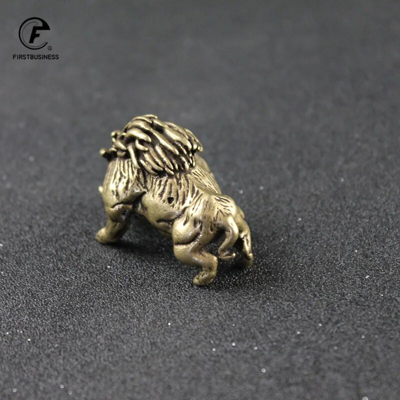 Vintažinės varinės mažos šerno figūrėlės Retro žalvario gyvulių amatai Papuošalai Arbata Naminių gyvūnėlių stalo dekoravimas Namų dekoro priedai Dovana