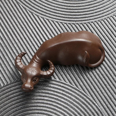 Kiniška arbata Pet Kung Fu arbatos priedai Purpurinio molio Buffalo Lucky Dekoracija Rankdarbiai Kūrybiškas rankų dovanų arbatos rinkinys Gyvūnų režimas