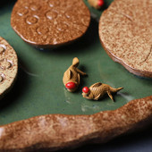 Rankų darbo purpurinio molio mini žuvų arbata naminių gyvūnėlių figūrėlės arbatos ceremonija arbatos servizas stalo dekoravimo priedai Zen