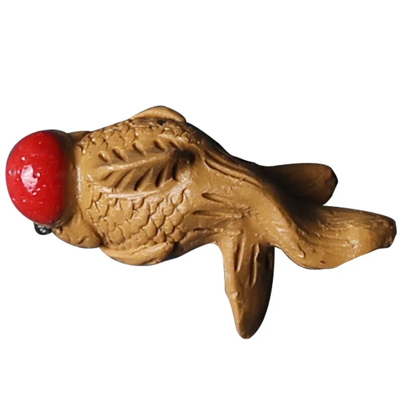 Rankų darbo purpurinio molio mini žuvų arbata naminių gyvūnėlių figūrėlės arbatos ceremonija arbatos servizas stalo dekoravimo priedai Zen