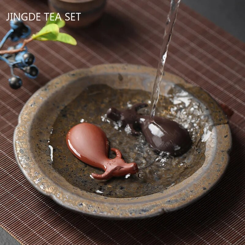 1 KOM Kineska ručno rađena skulptura Čaj od ljubičaste gline Vrhovi prstiju za kućne ljubimce Ukrasi za figurice stoke Ukrasni dodaci za set za čaj