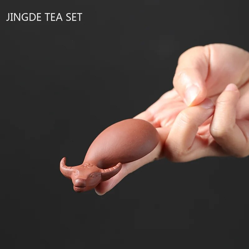 1 KOM Kineska ručno rađena skulptura Čaj od ljubičaste gline Vrhovi prstiju za kućne ljubimce Ukrasi za figurice stoke Ukrasni dodaci za set za čaj