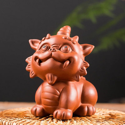 Mažojo liūto statulos arbata naminių gyvūnėlių papuošimas Sodo kūrybiškumas Ornamentas arbatos ceremonija Yixing purpurinio molio rankų darbo priedai