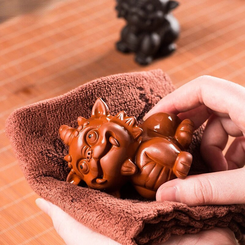 Mažojo liūto statulos arbata naminių gyvūnėlių papuošimas Sodo kūrybiškumas Ornamentas arbatos ceremonija Yixing purpurinio molio rankų darbo priedai