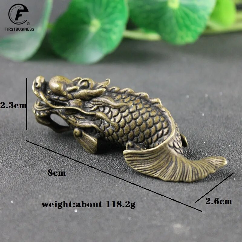 Tvirtas varis drakonas Arowana feng shui papuošalai vintažiniai žalvario laimės gyvūnų figūrėlės Namų dekoras Kambario rašomojo stalo papuošalai Arbatos gyvūnėlis