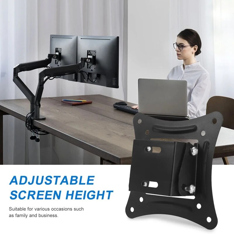 Universalus sieninis stovas, skirtas 14–26 colių LCD LED ekranui su reguliuojamo aukščio monitoriumi, ištraukiama sienele, skirta VESA Tv-C12