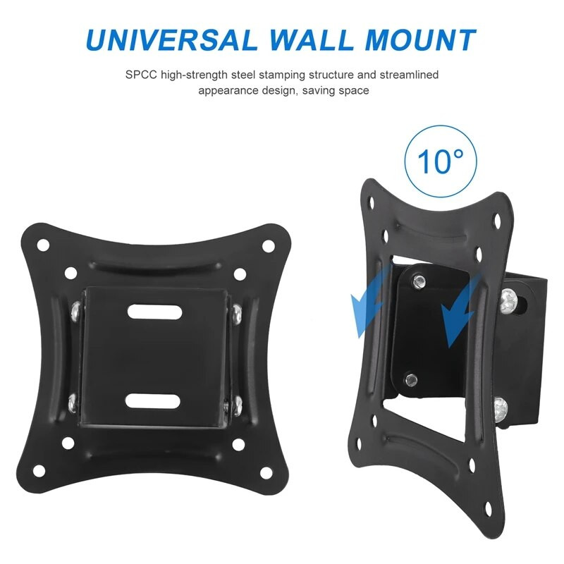 Universalus sieninis stovas, skirtas 14–26 colių LCD LED ekranui su reguliuojamo aukščio monitoriumi, ištraukiama sienele, skirta VESA Tv-C12