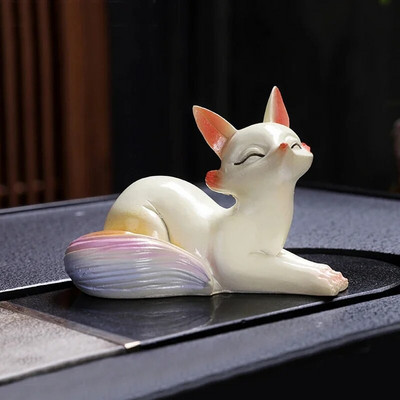 „Little Fox“ spalvas keičiantis arbatos gyvūno papuošalas „Creative Home Fox Tea Play“ Dekoratyvinis arbatos rinkinys arbatos ceremonijos priedai