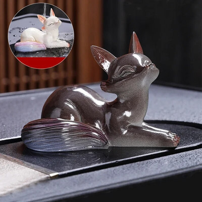 „Little Fox“ spalvas keičiantis arbatos gyvūno papuošalas „Creative Home Fox Tea Play“ Dekoratyvinis arbatos rinkinys arbatos ceremonijos priedai