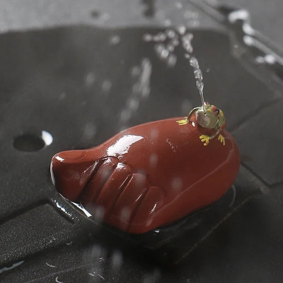 Διακόσμηση σπιτιού Τσάι Παίξτε Mascota De Te Σχήμα Φρούτων Χειροποίητα Κεραμικά κατοικίδια Νερό Σπρέι Βάτραχοι Πήλινο κατοικίδιο