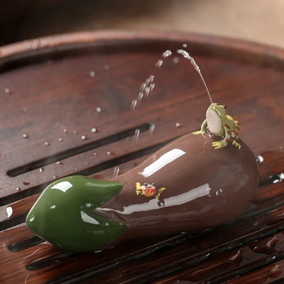 Διακόσμηση σπιτιού Τσάι Παίξτε Mascota De Te Σχήμα Φρούτων Χειροποίητα Κεραμικά κατοικίδια Νερό Σπρέι Βάτραχοι Πήλινο κατοικίδιο