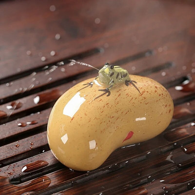 Διακόσμηση σπιτιού Τσάι Παίξτε Mascota De Te Σχήμα Φρούτων Χειροποίητα Κεραμικά κατοικίδια Νερό Σπρέι Βάτραχοι Πήλινο κατοικίδιο