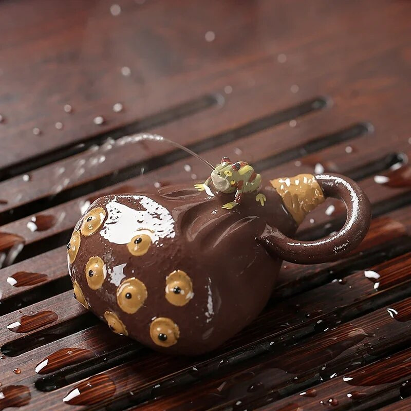 Διακόσμηση σπιτιού Τσάι Παίξτε Mascota De Te Σχήμα Φρούτων Χειροποίητα Κεραμικά κατοικίδια Νερό Σπρέι Βάτραχοι Πήλινο κατοικίδιο