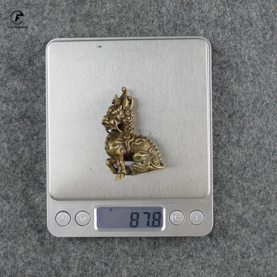 Senovinis laimės žvėris Suan Ní bronzinis ornamentas Drakono sūnus atrodo kaip liūtas vario miniatiūros figūrėlės Stalinio stalo papuošalai Amatai