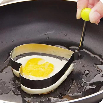Νέο ανοξείδωτο ατσάλινο τηγανητό φόρμα αυγών Καρδιά τηγανίτας Δαχτυλίδι ομελέτας ψησίματος πρωινού Εργαλεία μαγειρέματος Αξεσουάρ κουζίνας Gadget