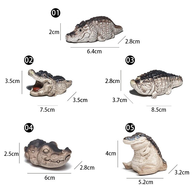 Violetinė smėlio balto nefrito molio arbata Naminių gyvūnėlių krokodilo Kung Fu arbata Laimingas ornamentas Zisha Realistiškas gyvūnų skulptūros stalo stalas Namų dekoras