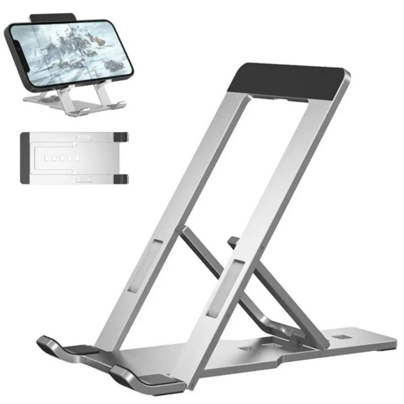 Lydinio nešiojamas tingus planšetinio kompiuterio telefono laikiklis Sulankstomas internetinės pamokos darbo susitikimai Creative Desktop Aliuminio telefono laikiklis Aukštos kokybės