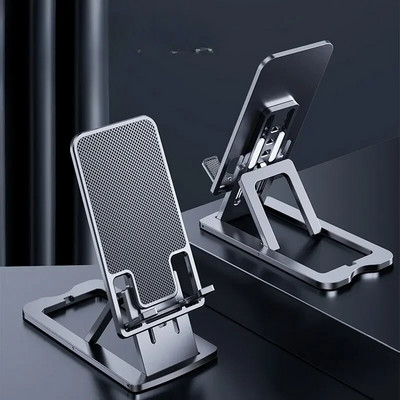 Naujas metalinis sulankstomas pakeliamas mobiliojo telefono laikiklis planšetinio kompiuterio darbalaukio laikiklis, skirtas iPhone iPad Samsung Xiaomi Huawei serijos telefono stovas