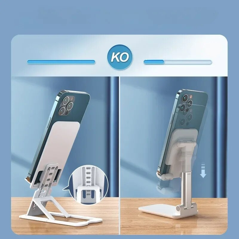 Naujas metalinis sulankstomas pakeliamas mobiliojo telefono laikiklis planšetinio kompiuterio darbalaukio laikiklis, skirtas iPhone iPad Samsung Xiaomi Huawei serijos telefono stovas