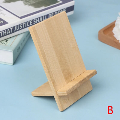 Universalus bambuko telefono laikiklio stovas Medinis mobiliojo išmaniojo telefono atramos planšetinio kompiuterio įkrovimo stovas su skylutėmis, nešiojamas