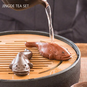 Neapdorotos rūdos purpurinio molio arbata Naminių gyvūnėlių puošmena Gražus šamo modelis Statulėlės ornamentas Namų sodo dekoras Amatai Arbatos stalo priedai