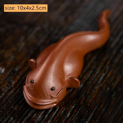 Neapdorotos rūdos purpurinio molio arbata Naminių gyvūnėlių puošmena Gražus šamo modelis Statulėlės ornamentas Namų sodo dekoras Amatai Arbatos stalo priedai