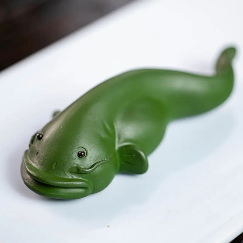 Neapdorotos rūdos purpurinio molio arbata Naminių gyvūnėlių puošmena Gražus šamo modelis Statulėlės ornamentas Namų sodo dekoras Amatai Arbatos stalo priedai